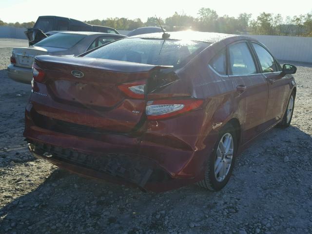 1FA6P0H77G5124132 - 2016 FORD FUSION SE RED photo 4