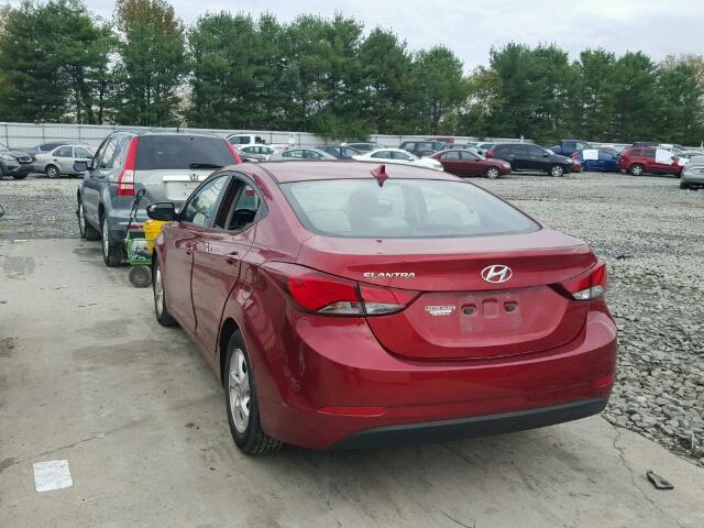 5NPDH4AE4EH544815 - 2014 HYUNDAI ELANTRA SE RED photo 3