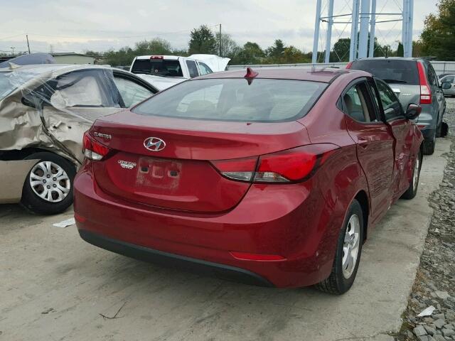 5NPDH4AE4EH544815 - 2014 HYUNDAI ELANTRA SE RED photo 4