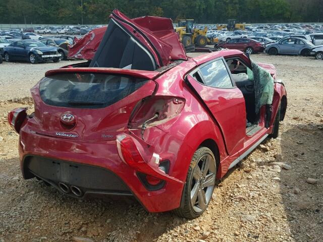 KMHTC6AE5FU242295 - 2015 HYUNDAI VELOSTER T RED photo 4