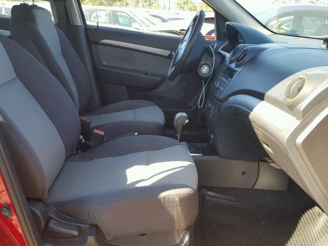 KL1TD66E19B623028 - 2009 CHEVROLET AVEO LS 红色 照片 5