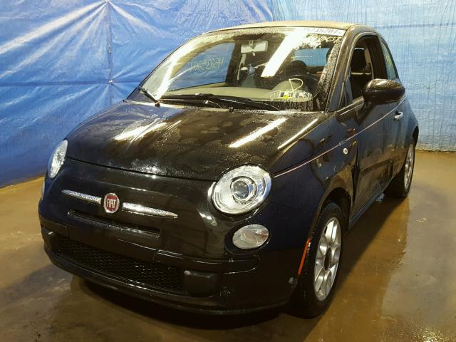 3C3CFFDR8CT380613 - 2012 FIAT 500 POP BLACK photo 2