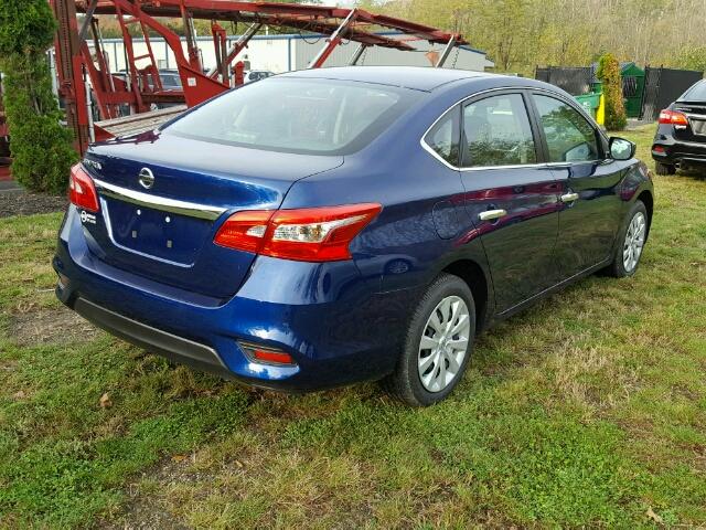 3N1AB7APXHY354213 - 2017 NISSAN SENTRA BLUE photo 4