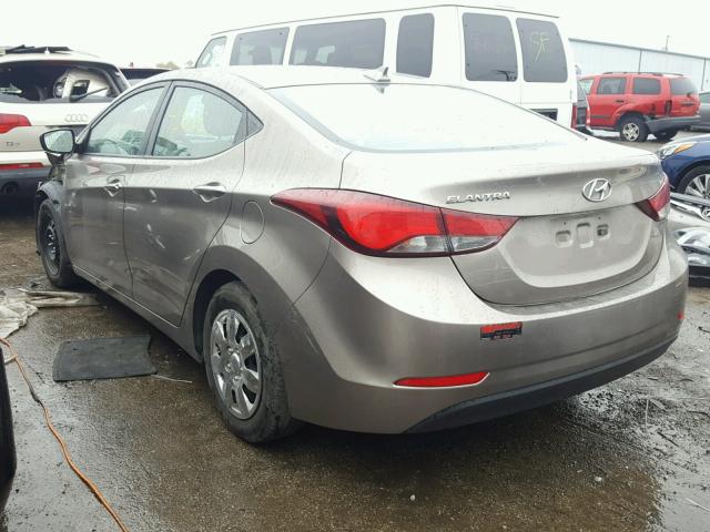 5NPDH4AE4GH664939 - 2016 HYUNDAI ELANTRA SE TAN photo 3