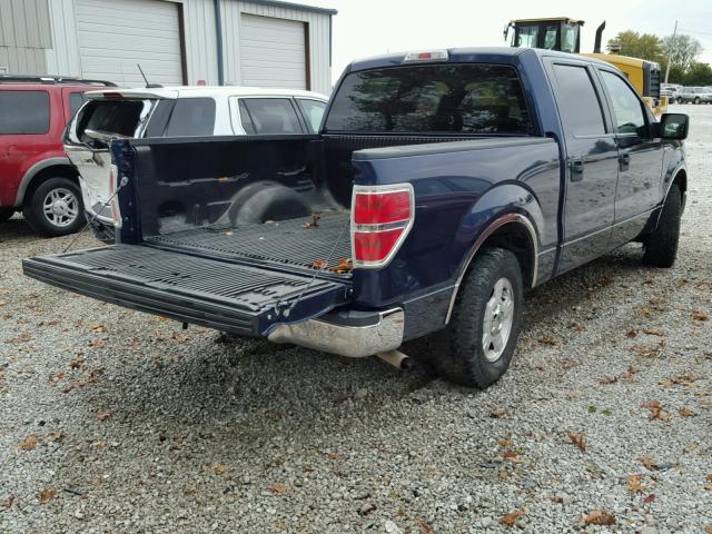 1FTRW12899FB04754 - 2009 FORD F150 SUPER BLUE photo 4