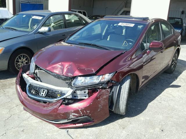 19XFB2F88EE084242 - 2014 HONDA CIVIC EX ბურგუნდია ფოტო 2