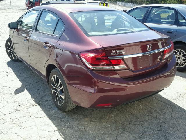 19XFB2F88EE084242 - 2014 HONDA CIVIC EX ბურგუნდია ფოტო 3