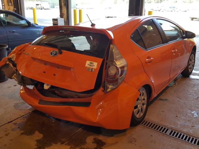 JTDKDTB33E1060958 - 2014 TOYOTA PRIUS C ORANGE photo 4