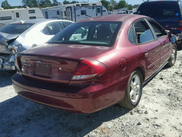 1FAFP53U95A105676 - 2005 FORD TAURUS SE RED photo 4