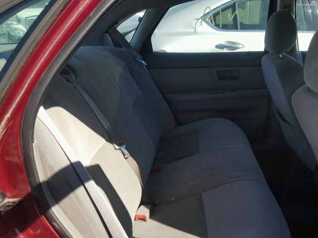 1FAFP53U95A105676 - 2005 FORD TAURUS SE RED photo 6