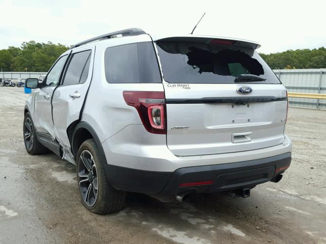 1FM5K8GT6DGC60961 - 2013 FORD EXPLORER S SILVER photo 3