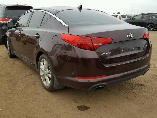 5XXGN4A72DG203978 - 2013 KIA OPTIMA EX MAROON photo 3