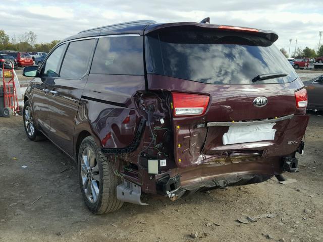 KNDME5C10F6050889 - 2015 KIA SEDONA SXL BURGUNDY photo 3