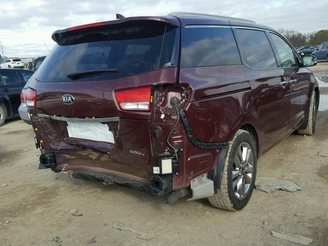 KNDME5C10F6050889 - 2015 KIA SEDONA SXL BURGUNDY photo 4