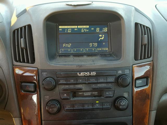 JT6HF10U6X0038327 - 1999 LEXUS RX BEIGE photo 9