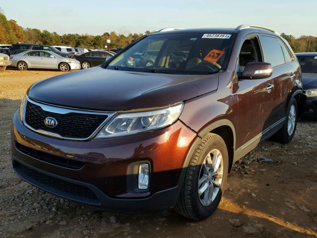 5XYKT4A66EG468424 - 2014 KIA SORENTO LX MAROON photo 2