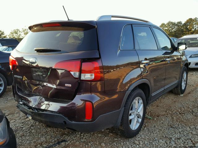 5XYKT4A66EG468424 - 2014 KIA SORENTO LX MAROON photo 4