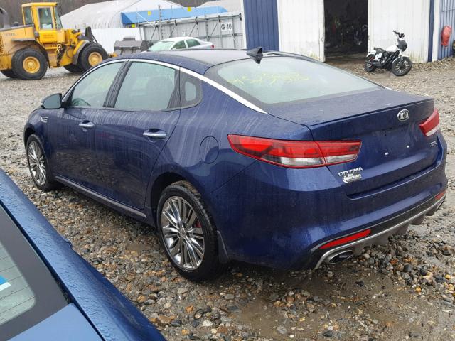 5XXGV4L25JG192262 - 2018 KIA OPTIMA SXL BLUE photo 3