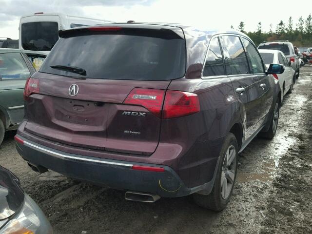 2HNYD2H64DH002115 - 2013 ACURA MDX ADVANC BURGUNDY photo 4