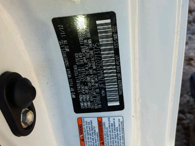 JF1ZNAA15D2713725 - 2013 TOYOTA SCION FR-S თეთრი ფოტო 10