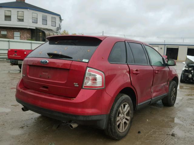 2FMDK48C88BB01505 - 2008 FORD EDGE SEL RED photo 4