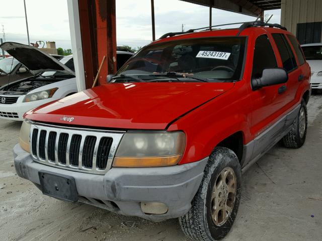1J4GW48S1YC135289 - 2000 JEEP GRAND CHER RED photo 2