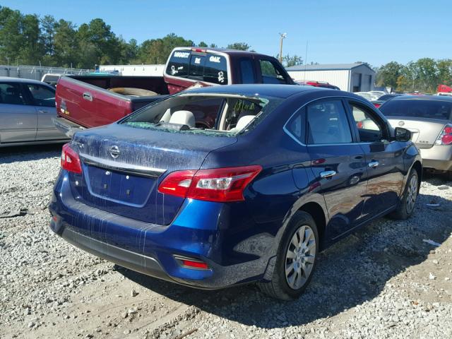 3N1AB7AP0GY234421 - 2016 NISSAN SENTRA S BLUE photo 4