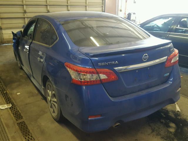 3N1AB7AP3EY307648 - 2014 NISSAN SENTRA S BLUE photo 3