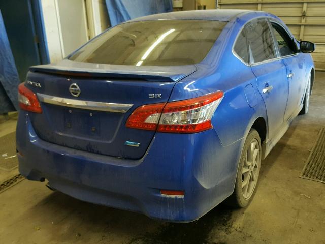 3N1AB7AP3EY307648 - 2014 NISSAN SENTRA S BLUE photo 4