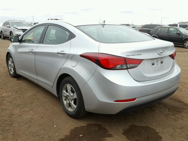 5NPDH4AE0FH549611 - 2015 HYUNDAI ELANTRA SE SILVER photo 3