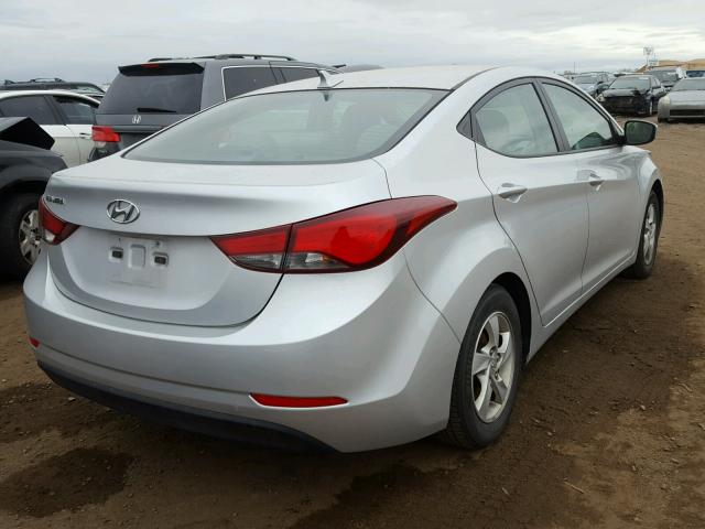 5NPDH4AE0FH549611 - 2015 HYUNDAI ELANTRA SE SILVER photo 4