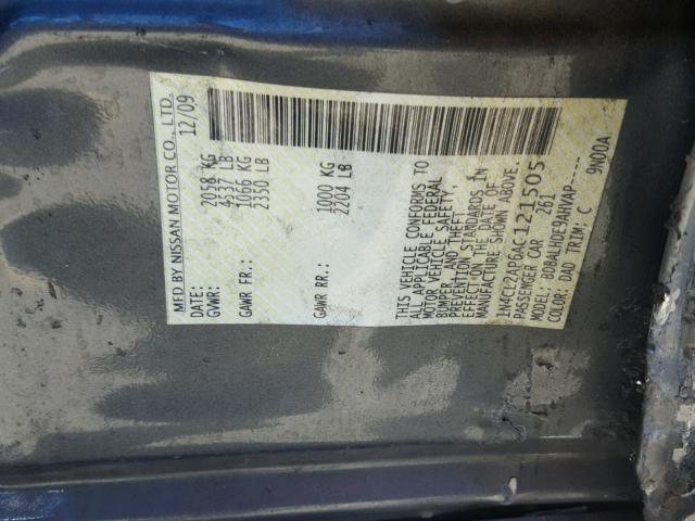 1N4CL2AP6AC121505 - 2010 NISSAN ALTIMA HYB SILVER photo 10