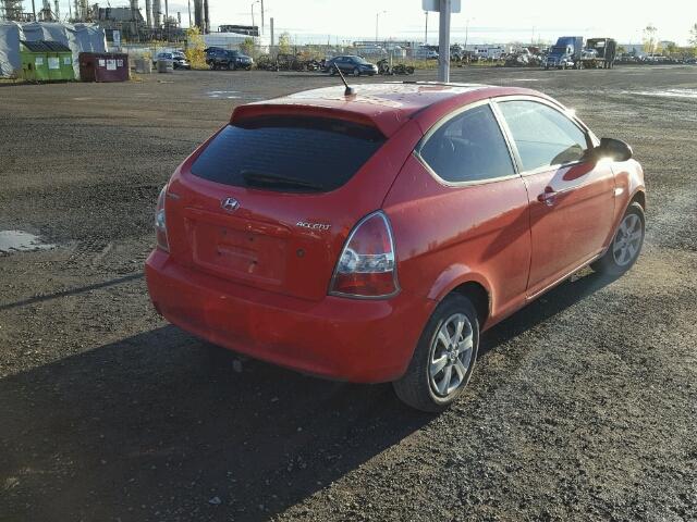 KMHCN35C59U144972 - 2009 HYUNDAI ACCENT RED photo 4