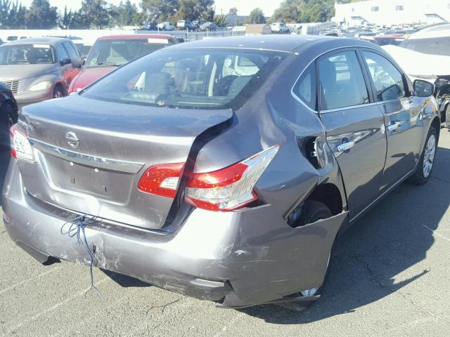 3N1AB7AP0FY357344 - 2015 NISSAN SENTRA S GRAY photo 4