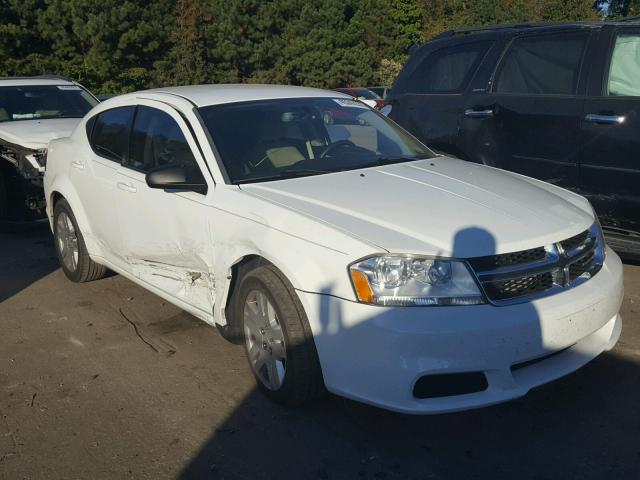 1C3CDZAG6DN750551 - 2013 DODGE AVENGER SE WHITE photo 1