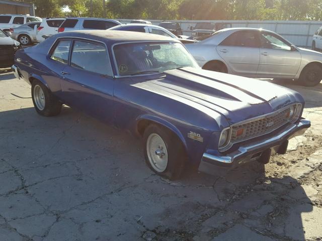 1Y27H4L108504 - 1974 CHEVROLET NOVA BLUE photo 1