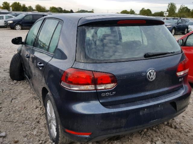 WVWDA7AJ6AW367627 - 2010 VOLKSWAGEN GOLF BLUE photo 3