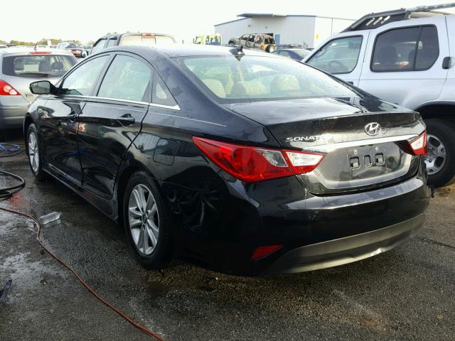 5NPEB4AC2EH900344 - 2014 HYUNDAI SONATA GLS BLACK photo 3