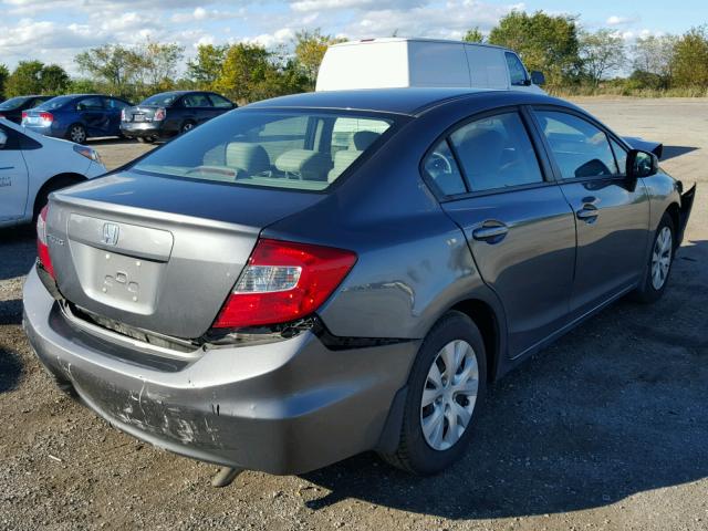 19XFB2F51CE318692 - 2012 HONDA CIVIC LX GRAY photo 4