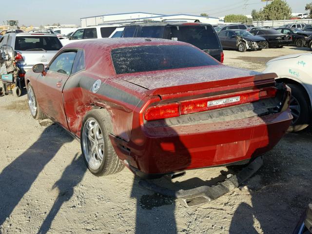 2B3CJ4DV3AH142686 - 2010 DODGE CHALLENGER RED photo 3