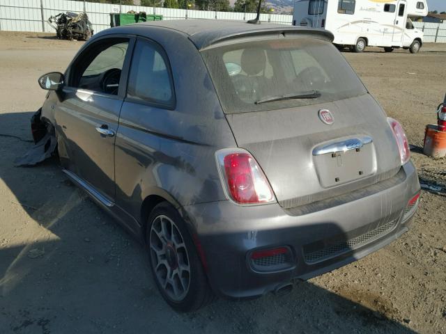 3C3CFFBRXCT386092 - 2012 FIAT 500 SPORT GRAY photo 3