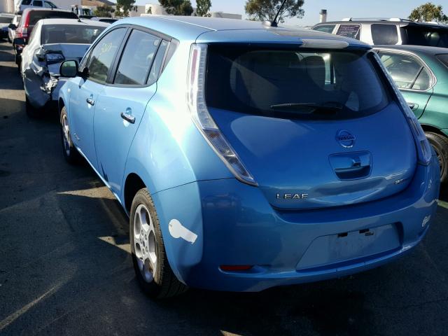 JN1AZ0CP1BT008373 - 2011 NISSAN LEAF SV BLUE photo 3