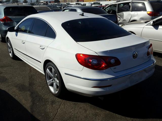 WVWHN7AN3CE511281 - 2012 VOLKSWAGEN CC LUXURY WHITE photo 3