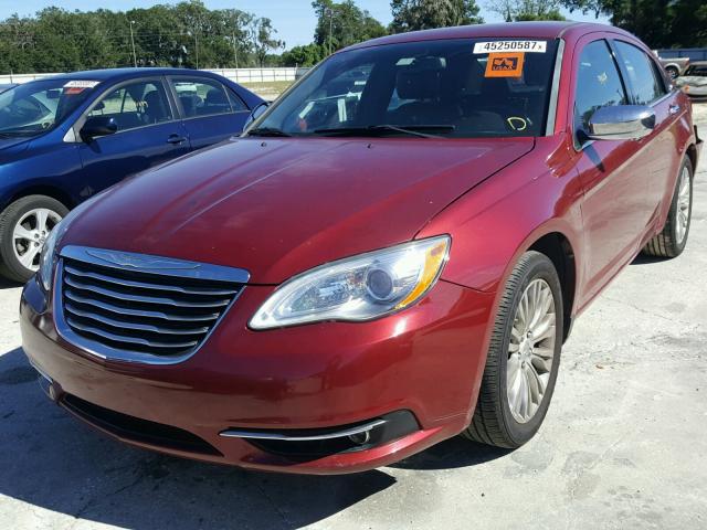 1C3BC2FB3BN525410 - 2011 CHRYSLER 200 LIMITE MAROON photo 2