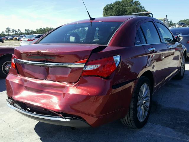 1C3BC2FB3BN525410 - 2011 CHRYSLER 200 LIMITE MAROON photo 4