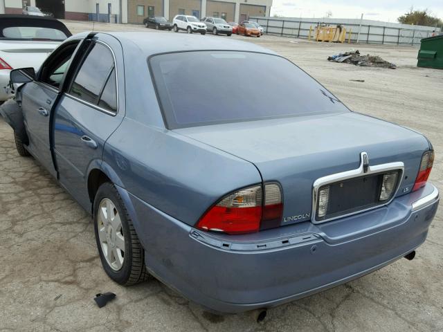 1LNHM86S03Y686136 - 2003 LINCOLN LS BLUE photo 3