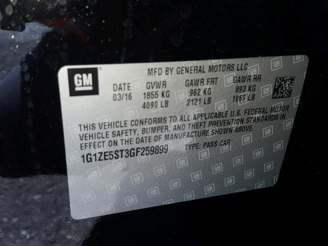 1G1ZE5ST3GF259899 - 2016 CHEVROLET MALIBU LT Qara foto 10