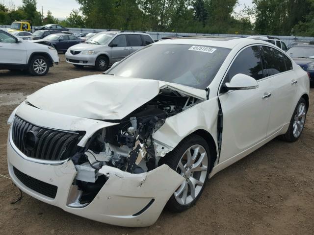 2G4GT5GX4E9221678 - 2014 BUICK REGAL GS WHITE photo 2