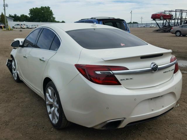 2G4GT5GX4E9221678 - 2014 BUICK REGAL GS WHITE photo 3