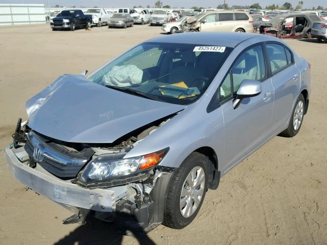 2HGFB2F59CH589943 - 2012 HONDA CIVIC LX SILVER photo 2